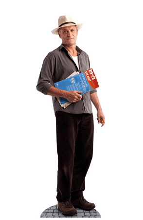 Ein Vertreter der deutschen Zivilgesellschaft und hält Informationen über die United Nations Conference on Environment and Development (UNCED) 1992 in der Hand.